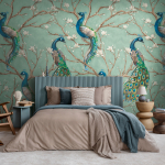 79223-9 Панно AS Creation 159*280, Павлины в цветущем саду 79223-9 Панно AS Creation 159*280, Павлины в цветущем саду